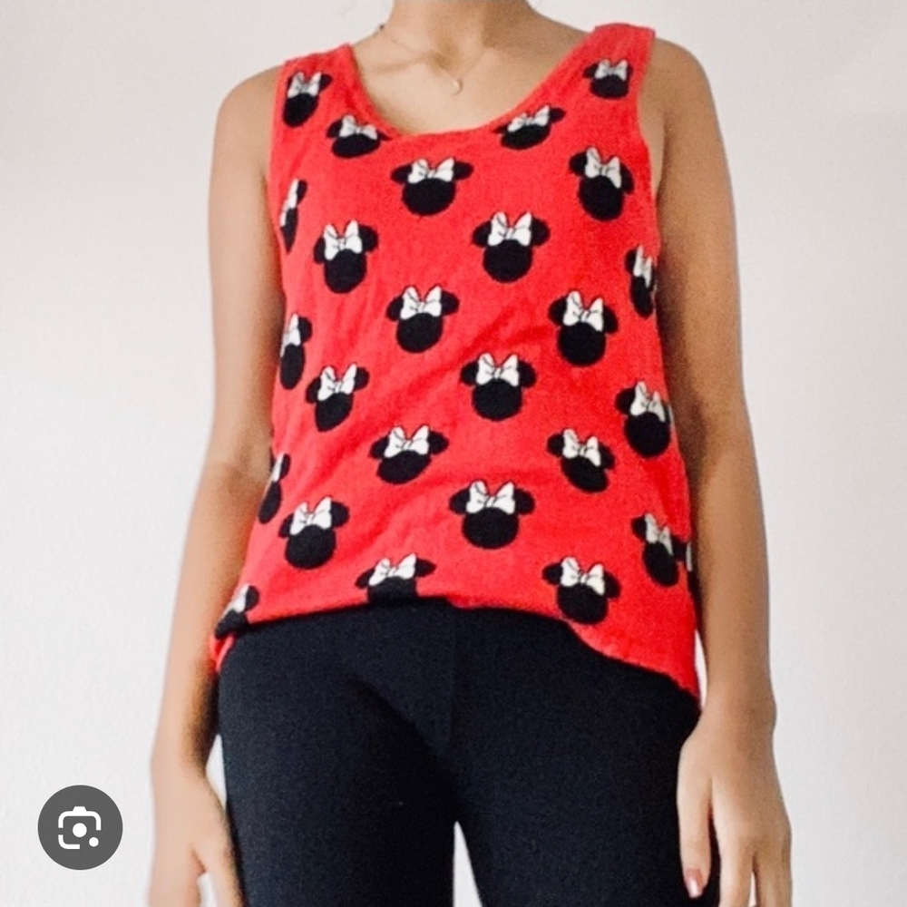 Disney Red Tank Top with Minnie Mouse Print